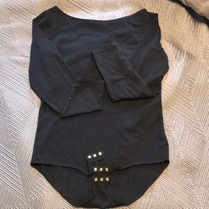 JCrew Long Sleeve Bodysuit Black NWT